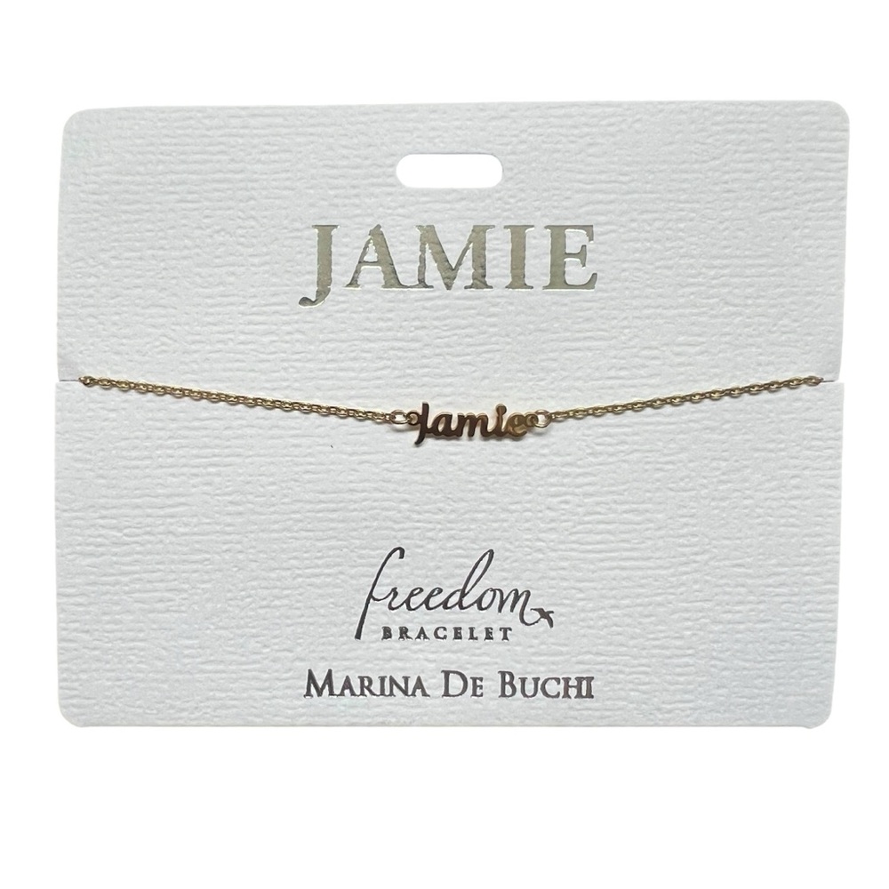 Marina De Buchi Personalized Luxe Name Jamie Freedom Bracelet Jewelry NWT Gift